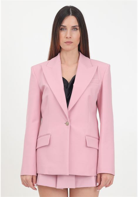 Giacca rosa da donna con doppia fibbia sul retro VERSACE JEANS COUTURE | 77HAQ702N0394459